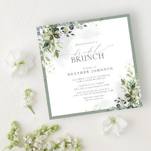 Dusty Blue Eucalyptus Botanical Bridal Brunch Invitation