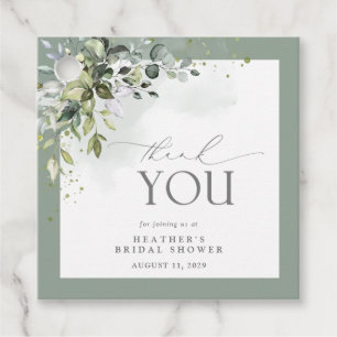 Dusty Blue Eucalyptus Botanical Bridal Shower Favour Tags