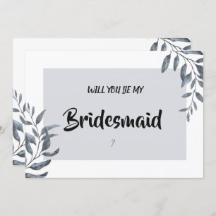Dusty Blue Eucalyptus Bridesmaid Invitation