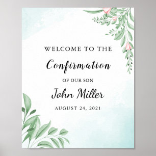 Dusty Blue Eucalyptus Confirmation Welcome Poster