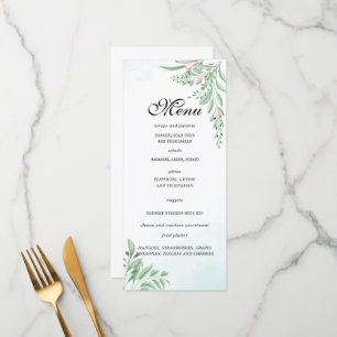 Dusty Blue Eucalyptus Greenery Birthday Party Menu