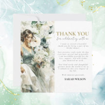 Dusty Blue Eucalyptus Greenery Bridal Thank You