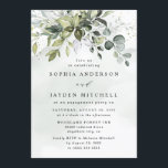 Dusty Blue Eucalyptus Greenery Engagement Party Invitation<br><div class="desc">Design features a bouquet of watercolor greenery,  eucalyptus and a succulent over a dusty blue watercolor splash. Design also features specks of painted (printed) gold and green. View the collection link on this page to see all of the matching items in this beautiful design.</div>