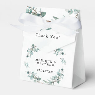 Dusty Blue Eucalyptus Greenery Rustic Wedding Favour Box