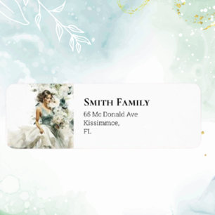 Dusty Blue Eucalyptus Greenery Wedding Return Address Label