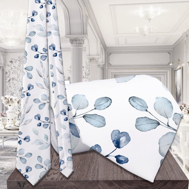 Dusty Blue Eucalyptus Greenery Wedding White Tie (Creator Uploaded)