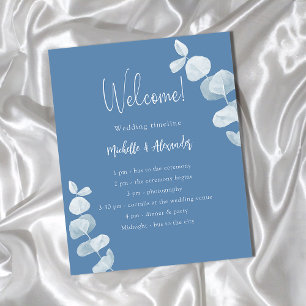 Dusty blue eucalyptus wedding program