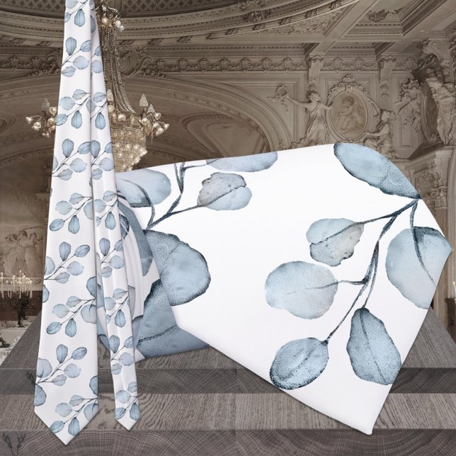 Dusty Blue Eucalyptus Wedding White Tie (Creator Uploaded)