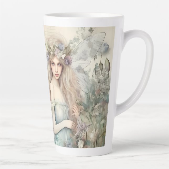 Dusty Blue Fairy (matches with journal) Latte Mug (Right)
