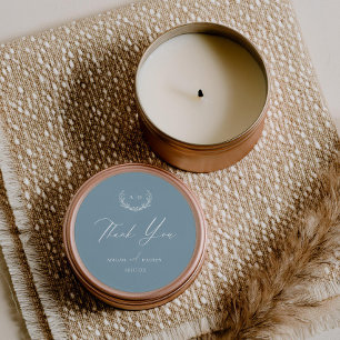 Dusty Blue Favour Sticker Wedding Thank you Tag