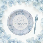 Dusty Blue Floral Baby in Bloom Baby Shower Paper Plate<br><div class="desc">Celebrate the upcoming arrival of your little one with these elegant Dusty Blue Floral Baby in Bloom Baby Shower paper plates. Adorned with a beautiful dusty blue floral design, these plates are perfect for a boy baby in bloom shower. This design sets the tone for a chic and elegant celebration...</div>