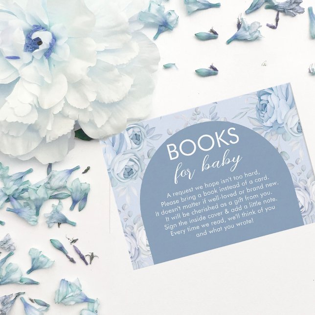Dusty Blue Floral Books For Baby Enclosure Card (Creator Uploaded)
