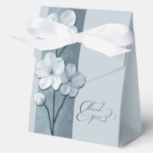 Dusty Blue Floral Botanical Wedding Thank You Favour Box