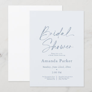 Dusty Blue Floral Bridal Shower  Invitation