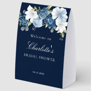 Dusty Blue Floral Elegant Bridal Shower