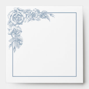 Dusty Blue Floral Envelope