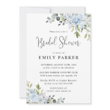 Dusty Blue Floral Eucalyptus Bridal Shower