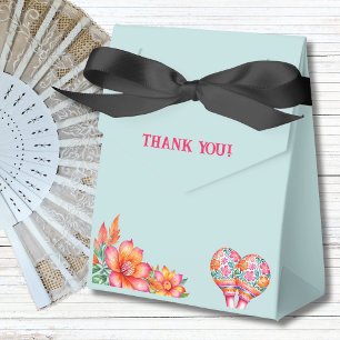 Dusty Blue Floral Fiesta Mexican Bridal Shower Favour Box