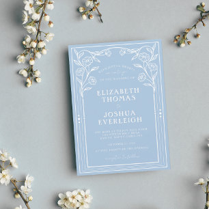 Dusty Blue Floral Fusion Invitation