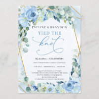 Dusty Blue Floral Gold Geometric Tied the Knot