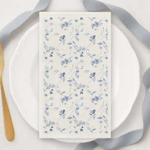 Dusty Blue Floral Guest Towel Napkin