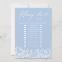 Dusty Blue Floral Honey Do List Bridal Shower Game
