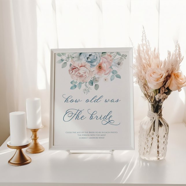 Dusty blue floral How old was the bride to be Poster (Creator Uploaded)