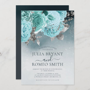 Dusty Blue Floral Invitation