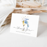 Dusty Blue Floral Pearls & Prosecco Bridal Shower Thank You Card<br><div class="desc">Dusty Blue Floral Pearls & Prosecco Bridal Shower Thank You Card</div>