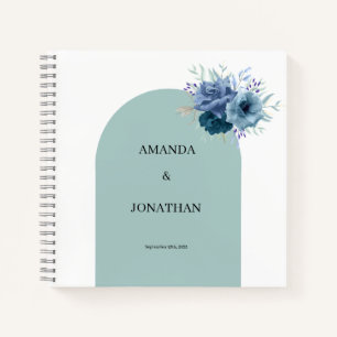 Dusty Blue Floral Photo Guest Book Wedding Album