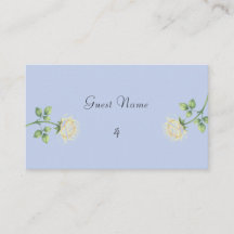 Dusty Blue Floral Place Card