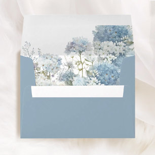 Dusty Blue Floral Printed Wedding Envelopes