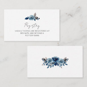 Dusty blue floral Registry Card