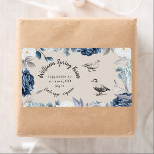 dusty blue floral rustic script duck Egg Carton