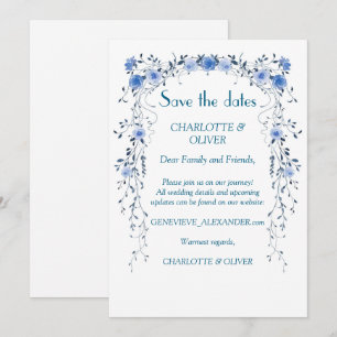 Dusty Blue Floral Save The Date Website Enclosures