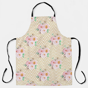 Dusty Blue Floral Ties Apron