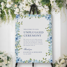 Dusty Blue Floral Unplugged Ceremony Wedding