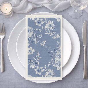 Dusty Blue Floral Watercolor Guest Towels Napkin