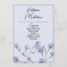Dusty Blue Floral Watercolor Wedding