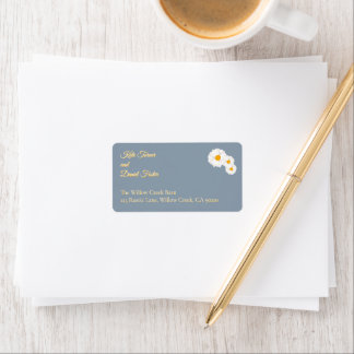 Dusty Blue Floral Wedding Address Label