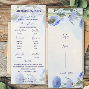 Dusty Blue Floral Wedding Ceremony Program