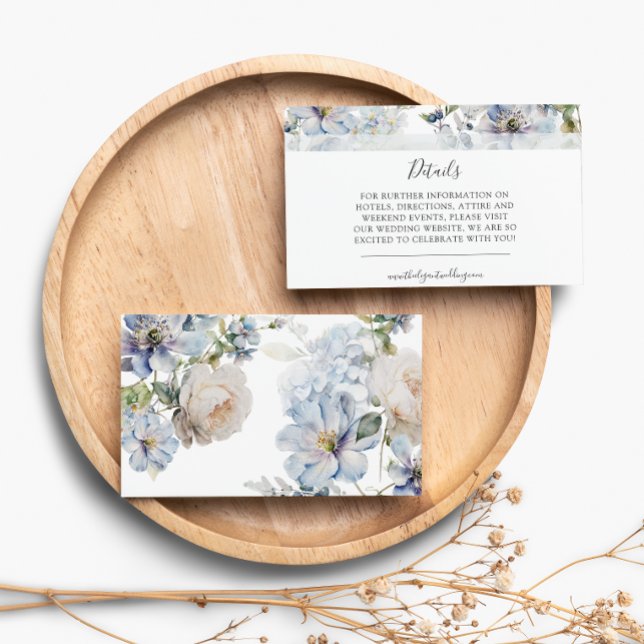 Dusty Blue Floral Wedding Enclosure Card (Creator Uploaded)