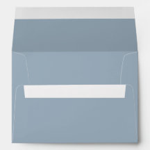 Dusty Blue Floral Wedding Envelope
