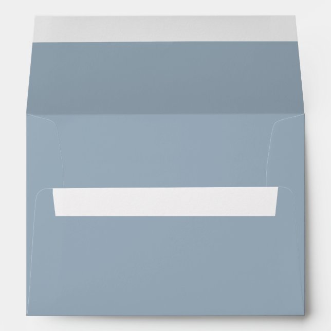 Dusty Blue Floral Wedding Envelope Blank (Back (Bottom))
