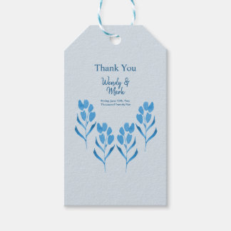 Dusty Blue Floral Wedding  Gift Tags