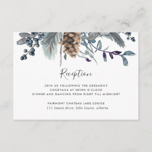 Dusty Blue Floral Wedding Reception & Enclosure Card