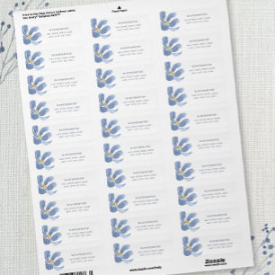 Dusty Blue Floral wedding return address Label