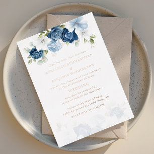 Dusty Blue Floral Wedding Rose Gold