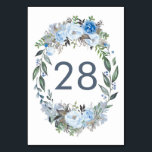 Dusty Blue Floral Wedding Table Number Cards<br><div class="desc">Dusty blue flowers Table Number Cards</div>