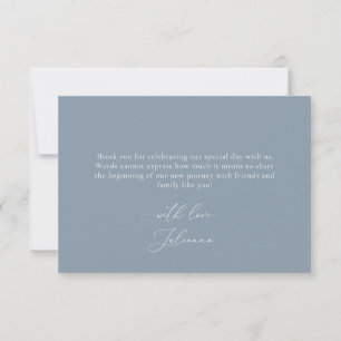 Dusty Blue Floral Wedding Thank You Card